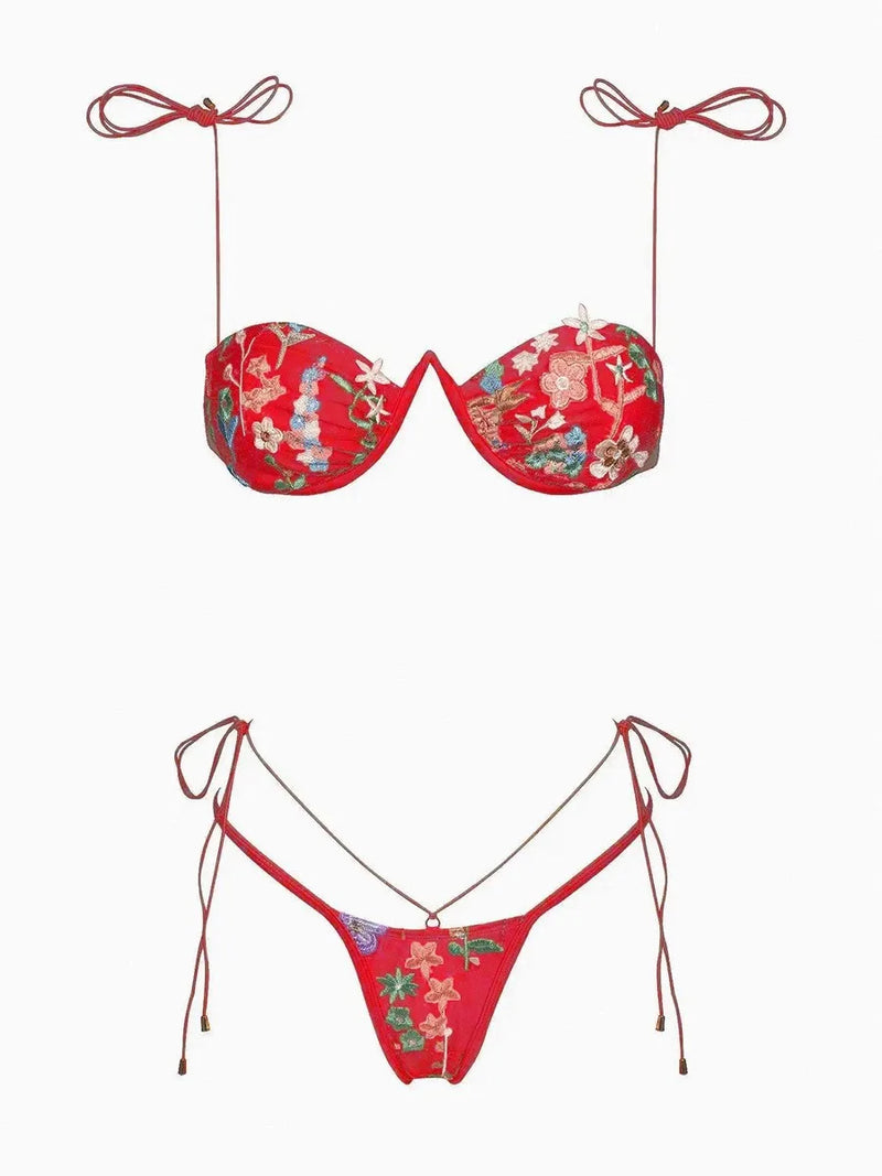 2026 Push Up Bikinis Women Swimsuits Female Swimwear Micro Bikini Set Bathing Suit Swimming Suits Beachwear Embroidery Biquini