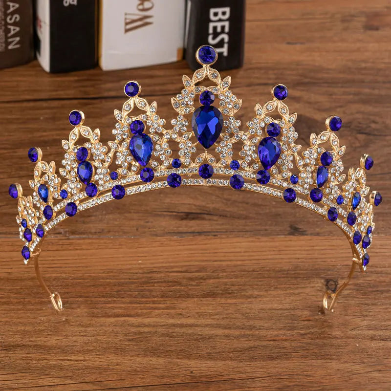 Baroque Bridal Crown Crystal Tiara & Necklace Earrings Jewelry Sets
