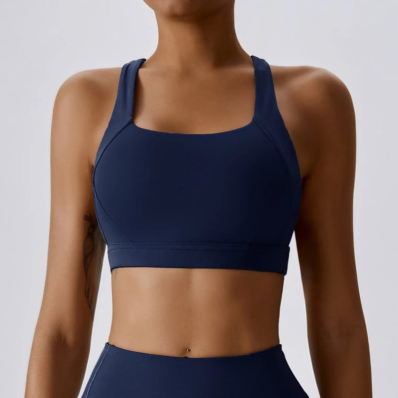 Hearuisavy Quick-Dry Backless Yoga Clothes Running Vest Women Workout Brassiere Fitness Gym Tank Top Women Push up Sports Bra