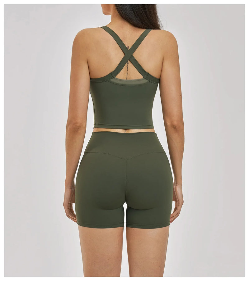Yoga Bra Women High Strength Sport Bra Anti-Sweat Fitness Top Shockproof Crop Top Push Up Running Sport Bra Gym Vest Workout Top