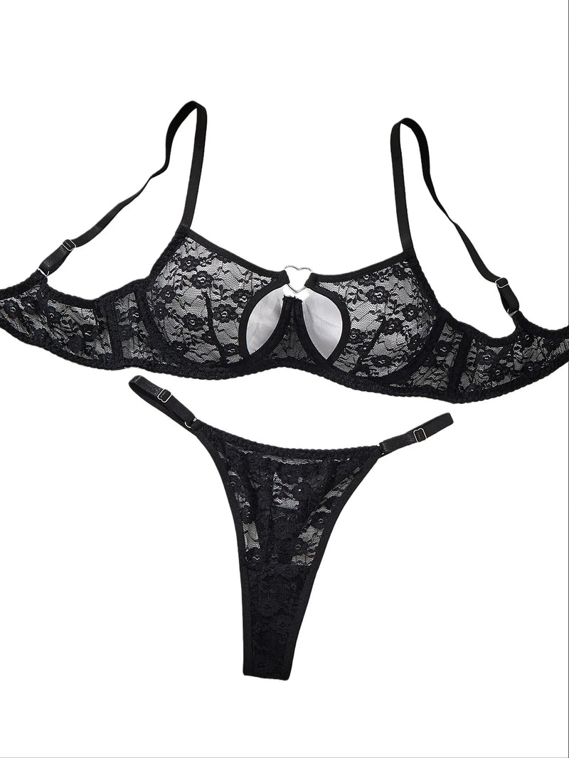 Elegant Design Bra And Panties Set with Unique Heart Buckle Comfortable Fashion Underwear Suitable for All Occasions