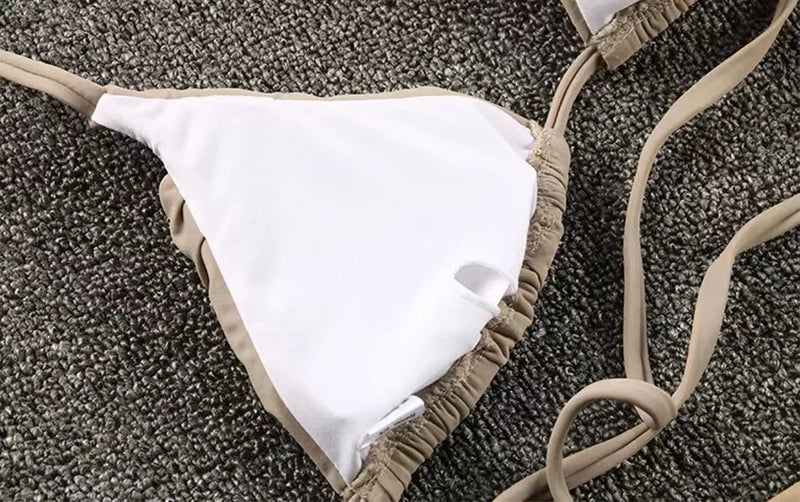 Sexy Micro Bikinis 2025 Women Halter Brazilian Bikini Set Female Pleated Swimsuit New Triangle Swimwear Beach Wear Bathing Suit