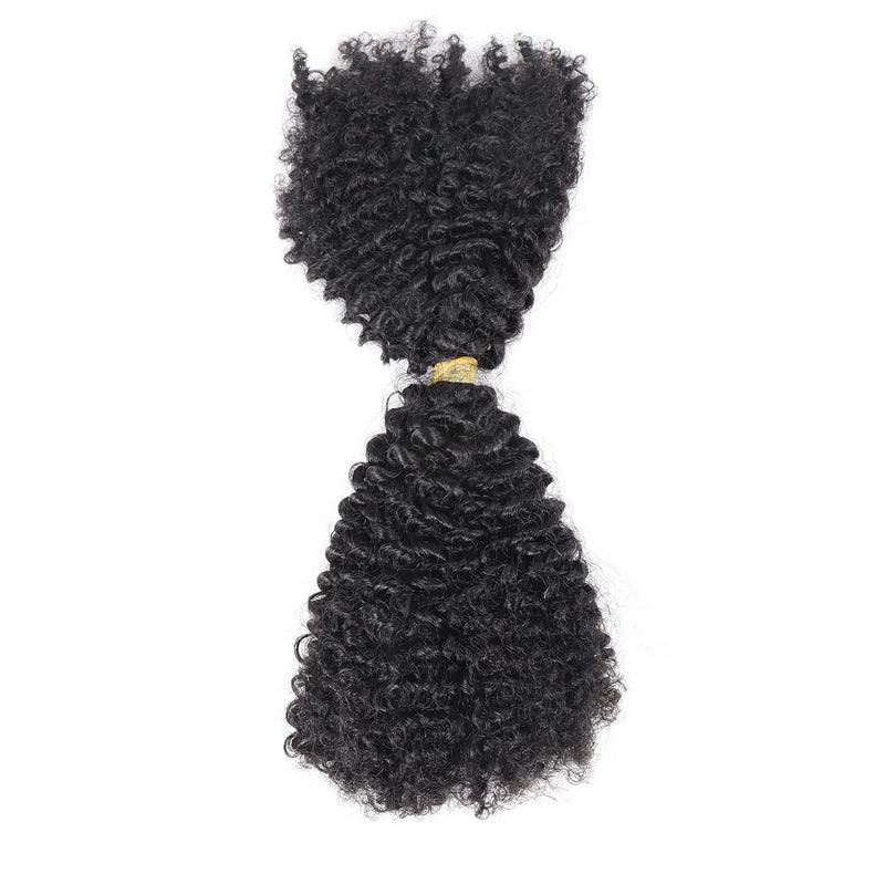 Ombre Honey Blonde Kinky Curly Human Hair Extensions | 50g Peruvian Crochet Bulk Hair (No Weft, Double Drawn)