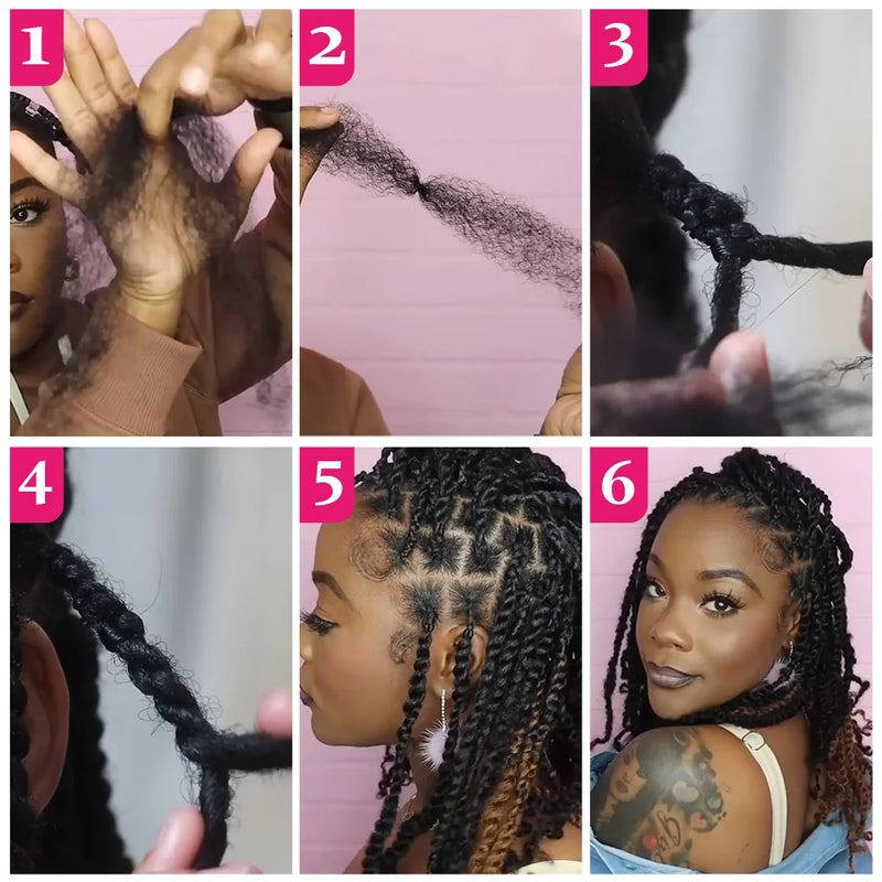 QVR Afro Kinky Curly Bulk Human Hair | No Attachment | Remy Hair | Natural Color | Dreadlock & Braiding Hair