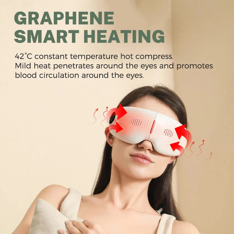 Bluetooth Heated Eye Massager for Eye Strain & Sleep