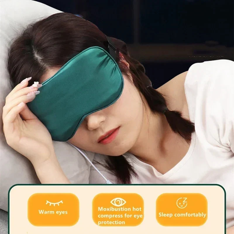 Silk Sleep Mask USB Heated Eye Cover
