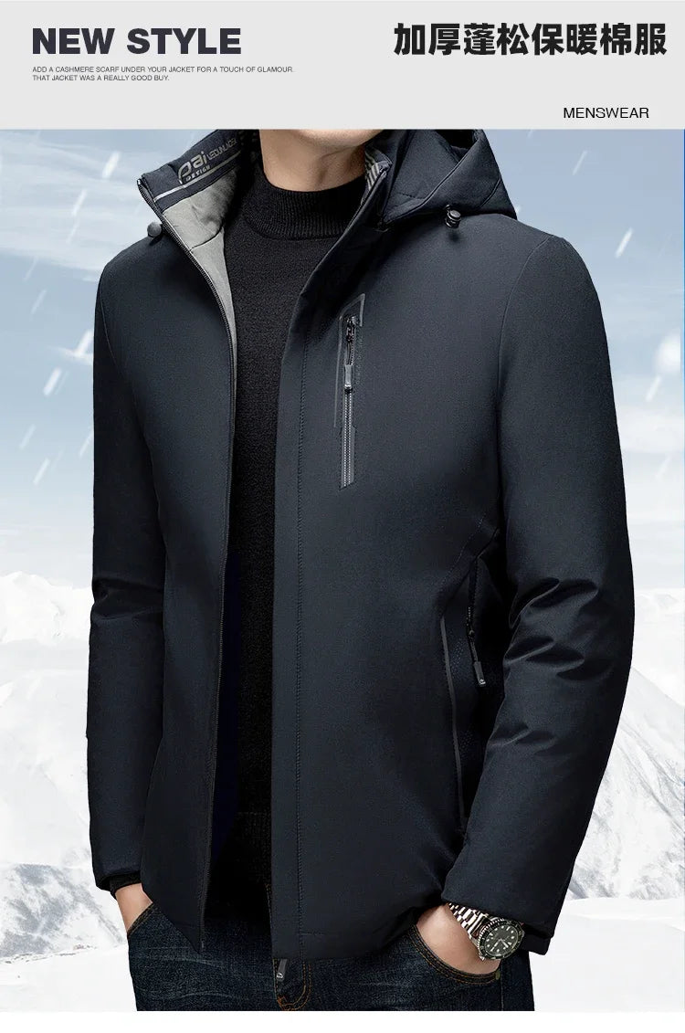 Business Men's Graphene Coat Men Cold Resistant Casual Jacket Winter Thick Keep Warm Parkas New Male High-end Parkas
