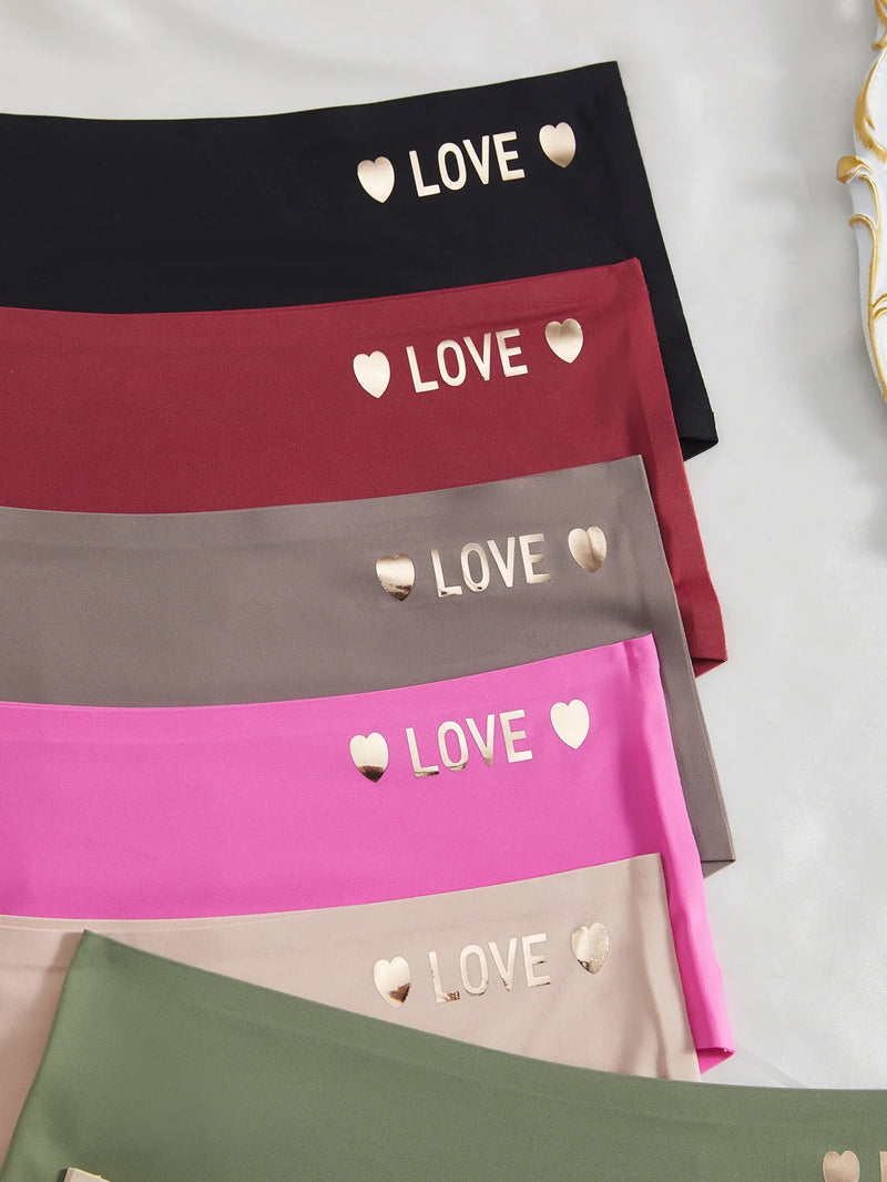 8pcs/Set Seamless High Waist Panties Women's Letter Underwear Breathable Stretchy Briefs Female Trendy Comfortable Lingerie