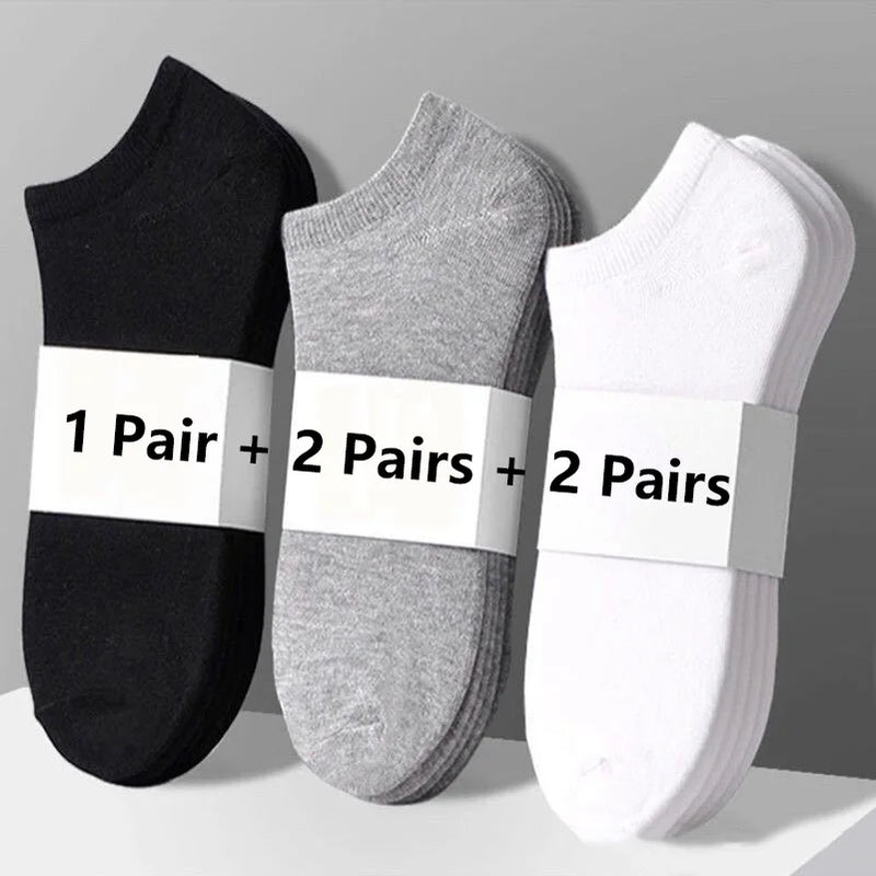 10/5pcs Pairs Low Cut Ankle Breathable Men/Women Socks Solid Color Black White Grey