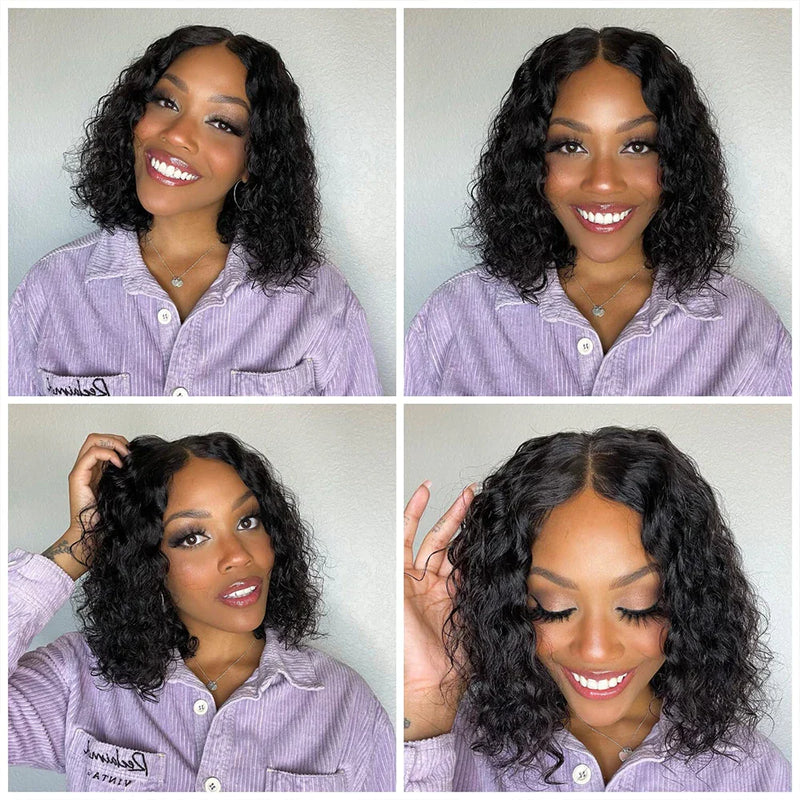 12A Kinky Curly Bob Wig | Glueless 13x4 Lace Frontal Wig | Brazilian Remy Hair