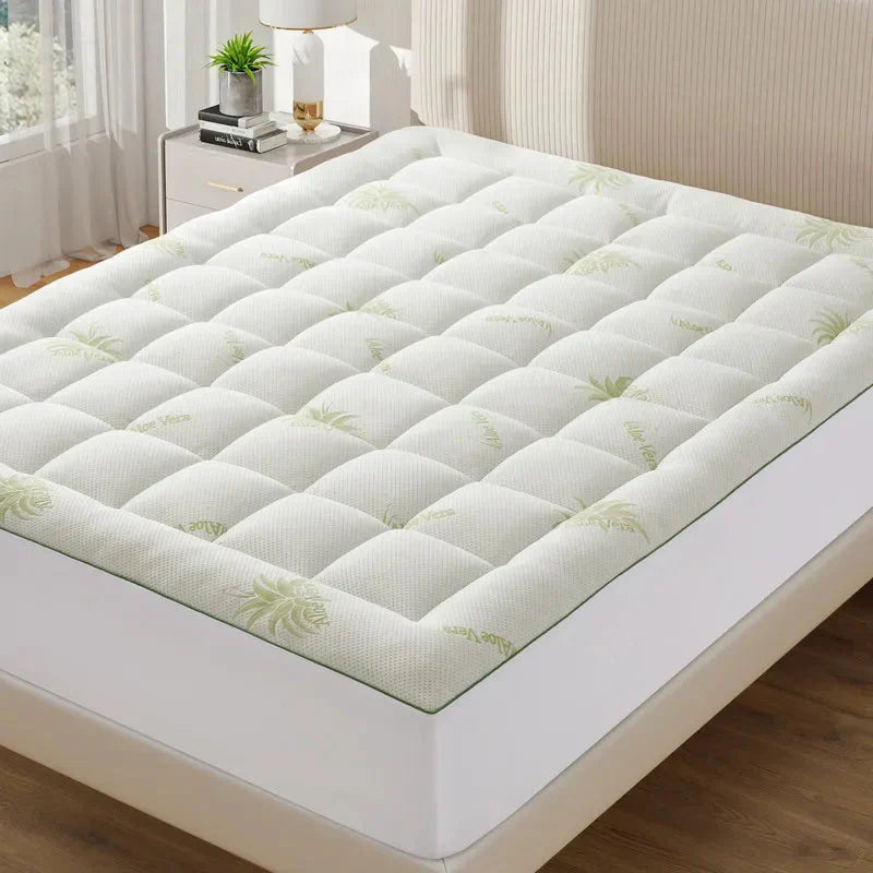 Bamboo Mattress Topper – Cooling, Extra Thick & Soft Quilted Cover for Back Pain Relief
