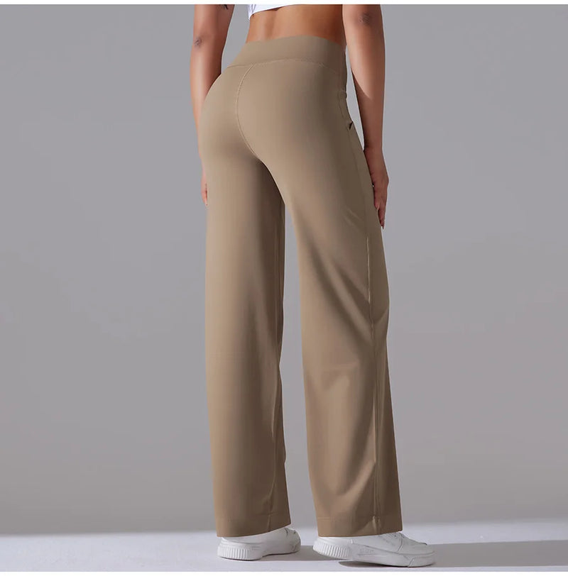New Yoga Straight Leg Sweatpants Straight Leg Women's Loose Tracksuit Pants Wide Leg Outdoor Gym Running Casual Tracksuit Pants