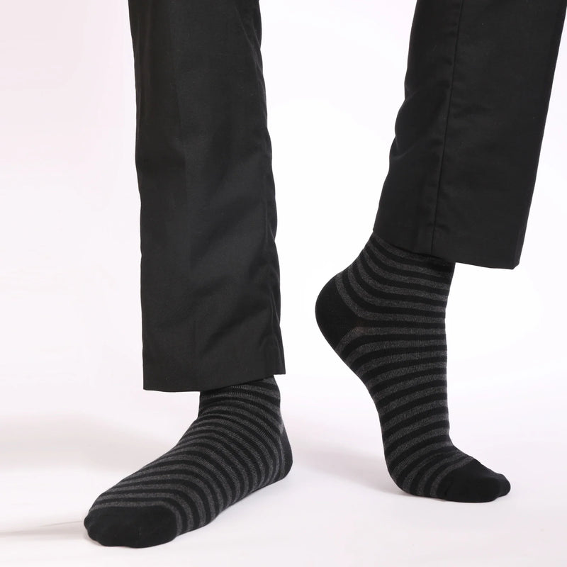 5 Pairs Men's Dress Socks High Quality Combed Cool Breathable Cotton Crew Socks Plus Size