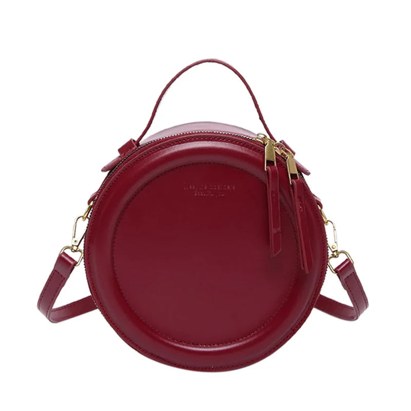 Round Crossbody Bags for Women | High Quality PU Leather Designer Shoulder Bag & Female Clutch Purse (Solid, Soft)