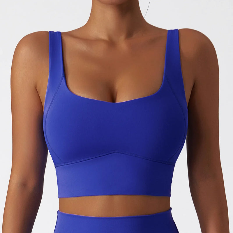 Comfort SkinFriendly Sports Bra With Chest Pad Tank Top Women Gym Fitness Running Yoga Bra Stretch Pull Up Vest Underwear Women