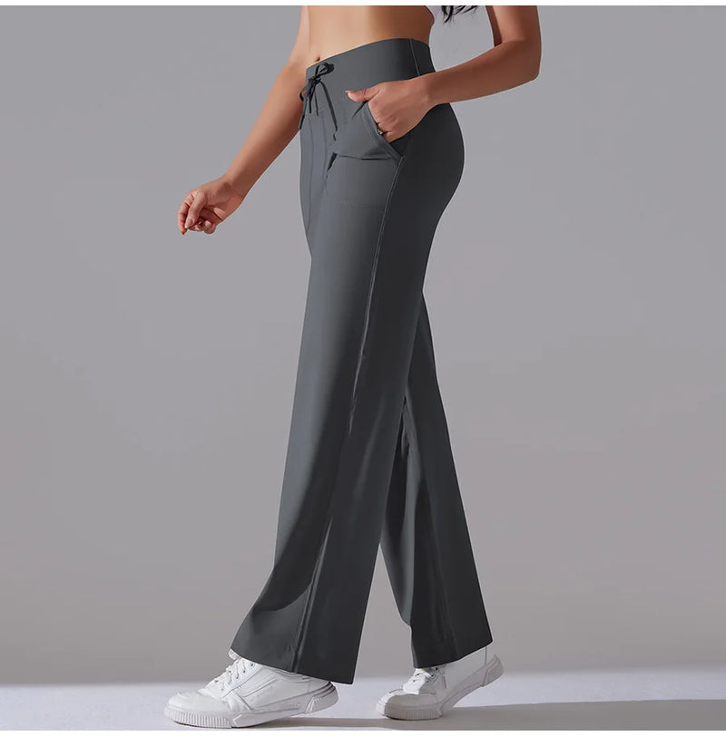 New Yoga Straight Leg Sweatpants Straight Leg Women's Loose Tracksuit Pants Wide Leg Outdoor Gym Running Casual Tracksuit Pants