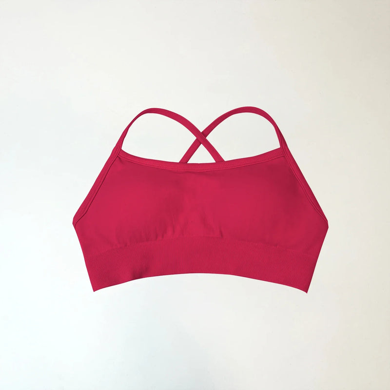 NCLAGEN Backless Sports Bra high support Fitness Underwear Back Cross Gym Crop Top Women Training Running workout Seamless Bras
