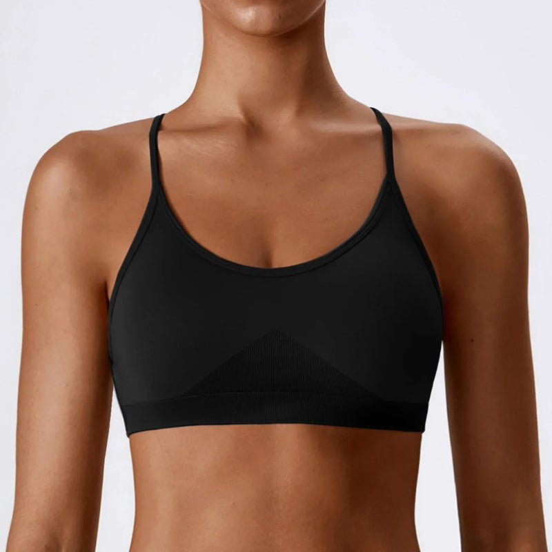 Women Cross Strap Sports Bra Women Push Up Sport Bra Yoga Gym Crop Top Brassiere Fitness Top Seamless Sport Bra Breathable Bras
