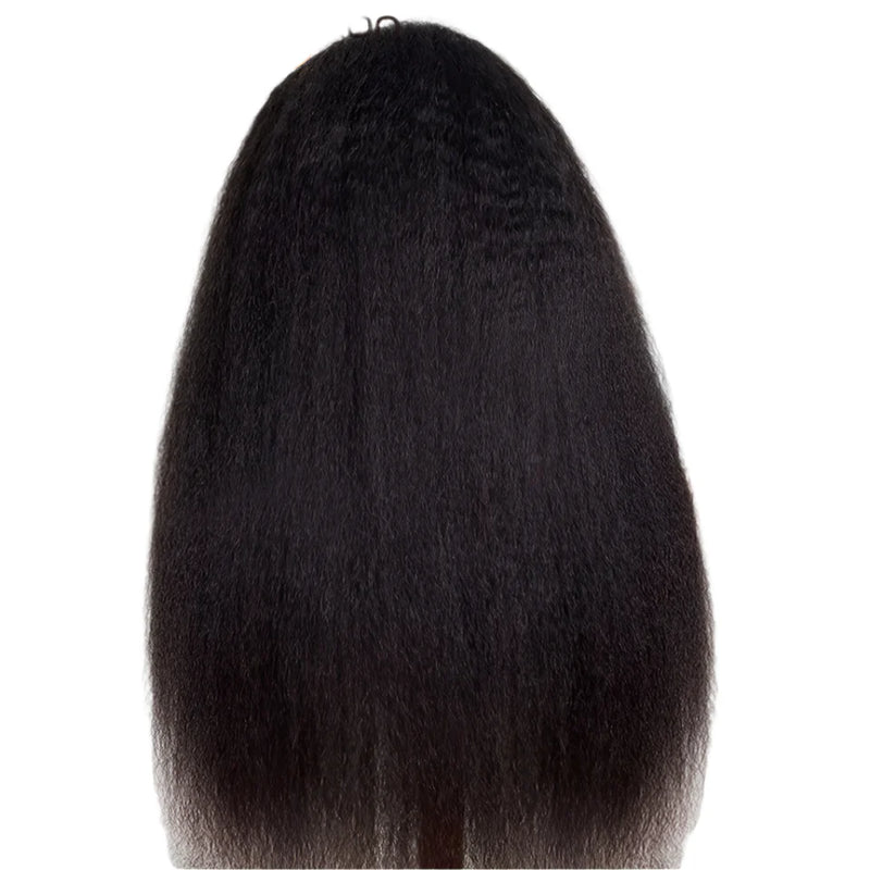 Kinky Straight U-Part Wig | Black & Brown Human Hair for Seamless Blend