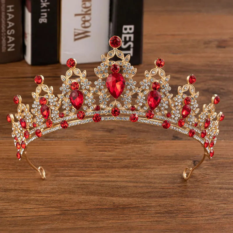 Baroque Bridal Crown Crystal Tiara & Necklace Earrings Jewelry Sets