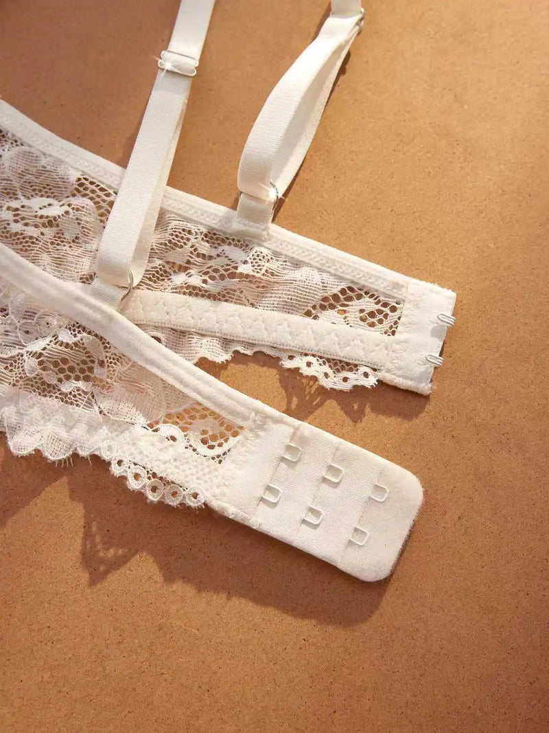 Sexy Lace Floral Underwear Set Women's Ultra-Thin Bra Set 2-Piece Bra And Panties Combo for Ladies