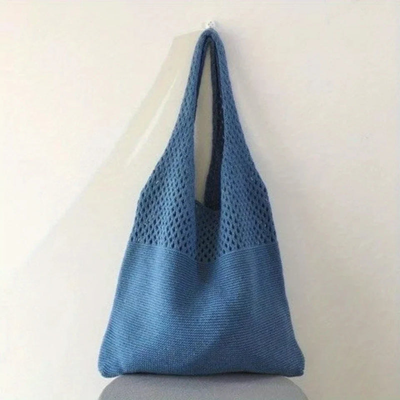 Large Capacity Retro Hollow Crochet Bag | Spacious Interior for Daily Essentials & Ideal for Grocery Shopping or Travel