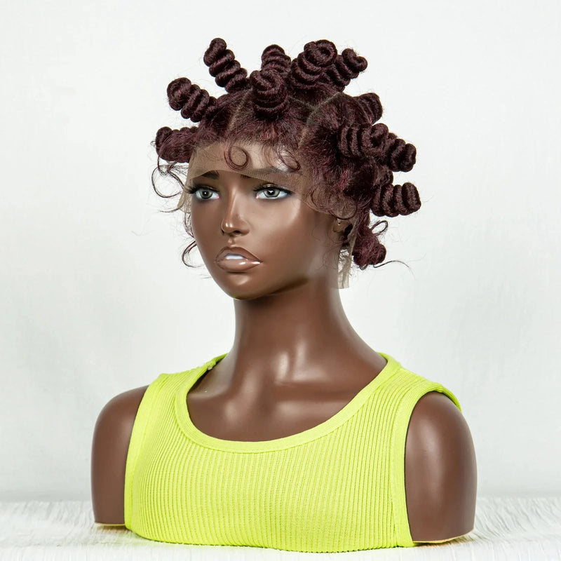 613 Blonde Handmade Bantu Knotless Braids Wig | Full Lace Frontal