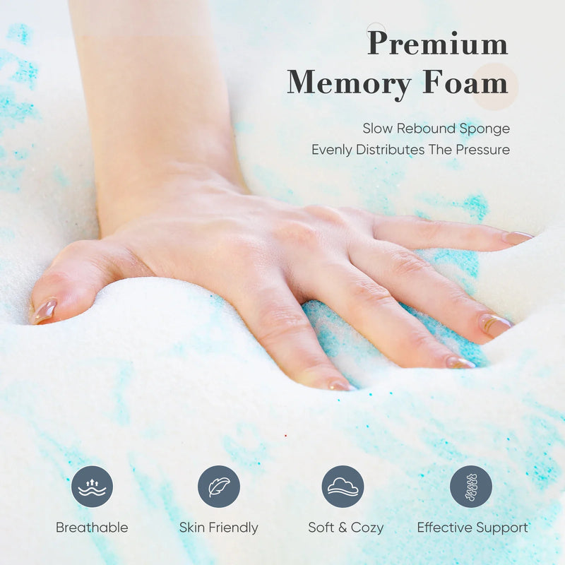 2-3 Inch Gel Memory Foam Mattress Bed Topper Cooling Soft and Breathable