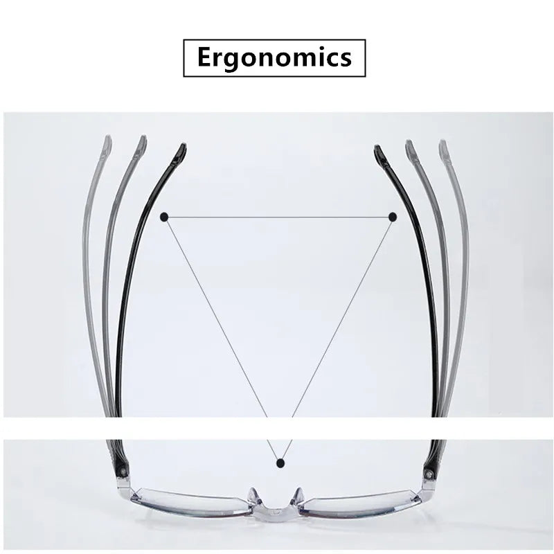 2 Pair Unisex Rimless Reading Glasses Anti Blue Light Bifocal Far Near Magnification Eyewear Presbyopic Glasses +150 +200
