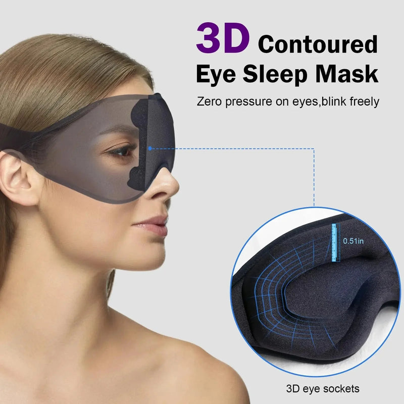 3D Sleep Mask – Memory Foam Eye Mask with 99% Light Blockout