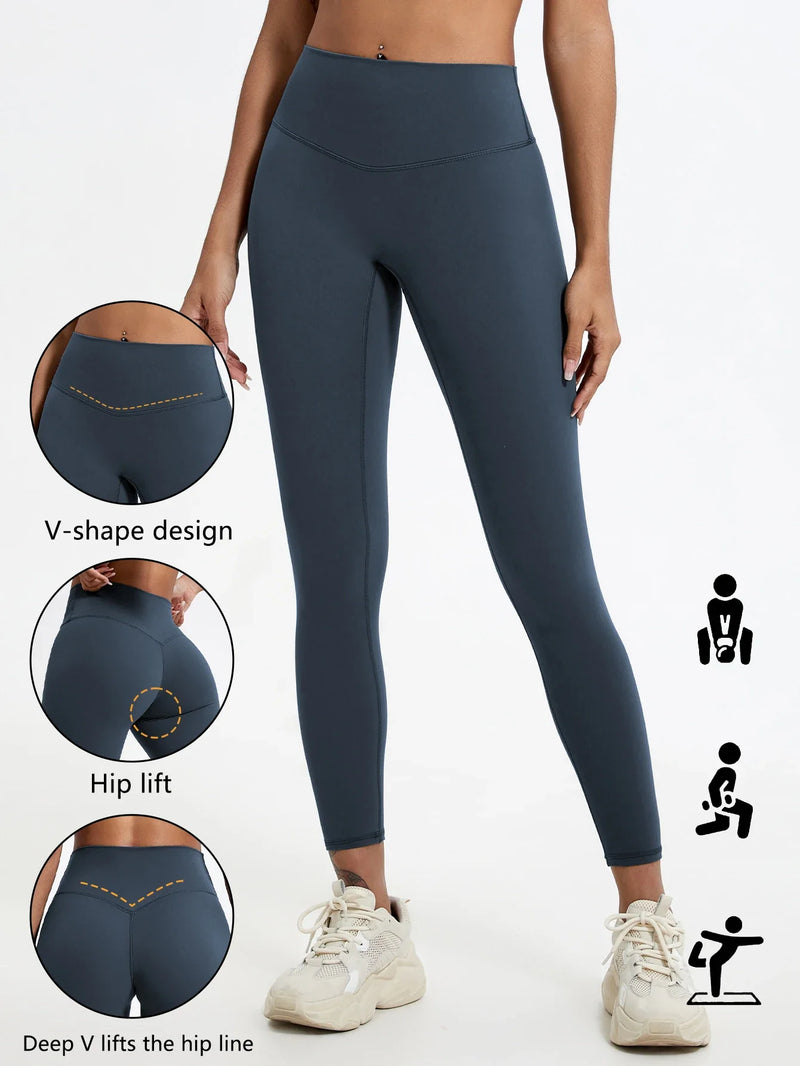 Hearuisavy Summer Super Soft Fabrics High Waist Leggings Gym Yoga Pants Running Workout Tights Push Up Sports Leggings Women