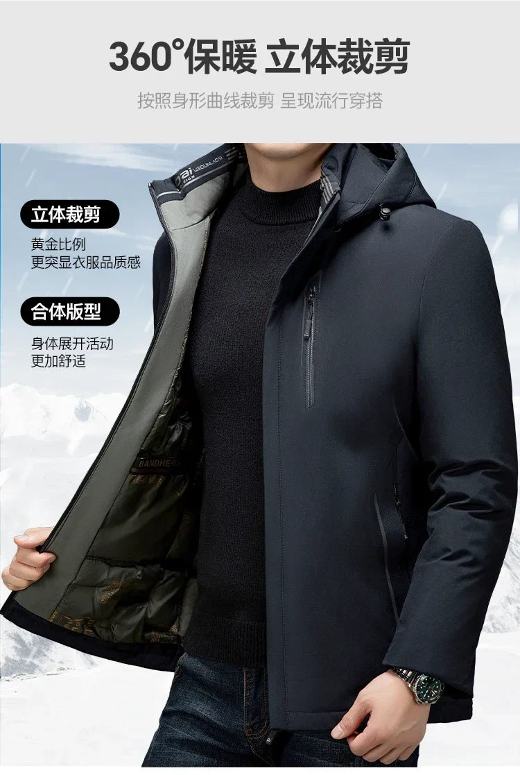 Business Men's Graphene Coat Men Cold Resistant Casual Jacket Winter Thick Keep Warm Parkas New Male High-end Parkas
