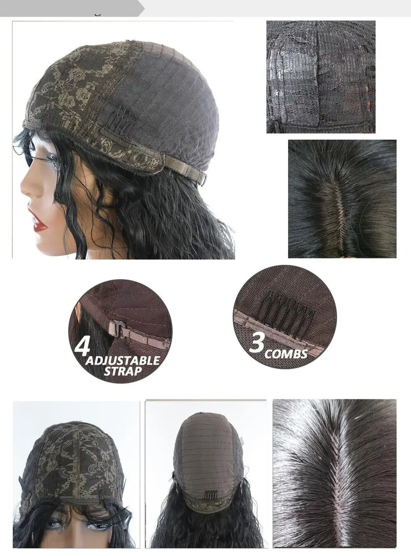 26" Black Long Kinky Curly Machine Wig | 180% Density | Heat-Friendly Daily Use Wig