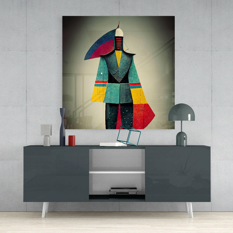 Colored Man Glass Wall Art  || Designers Collection