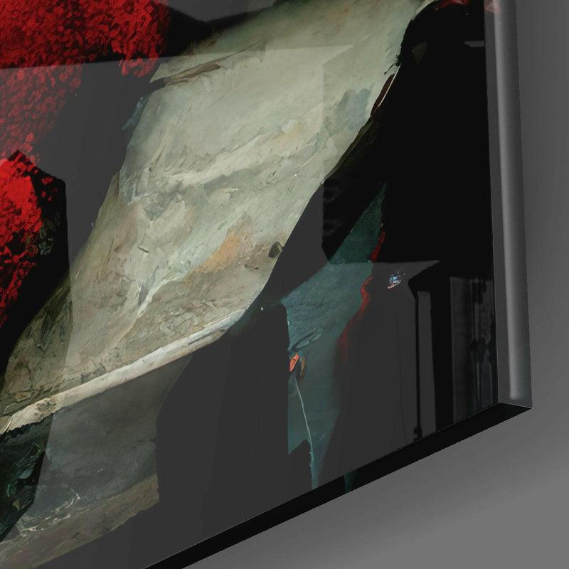 Red Forest Glass Wall Art  || Designer Collection