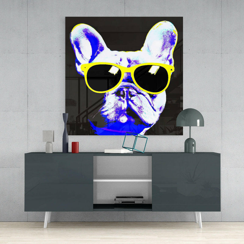 Cool Dog Glass Wall Art  || Designers Collection