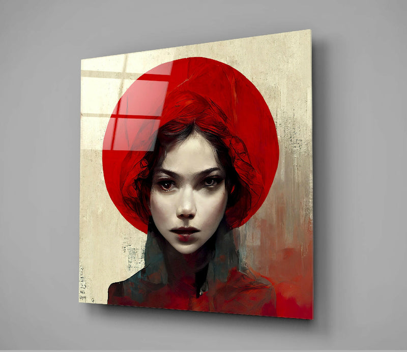 Red Hat Glass Wall Art  || Designer Collection