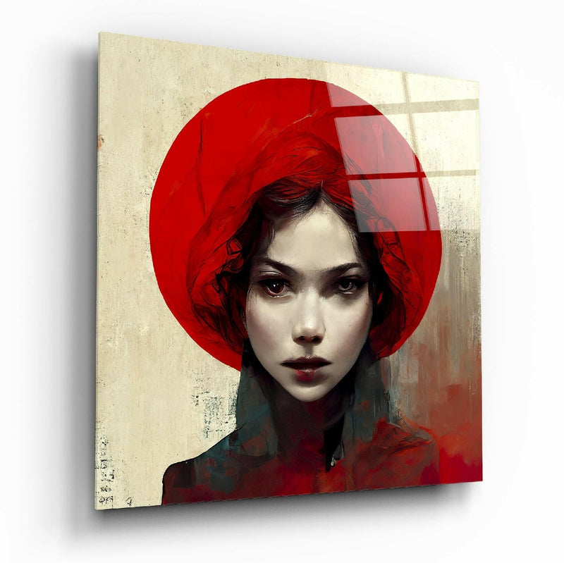 Red Hat Glass Wall Art  || Designer Collection