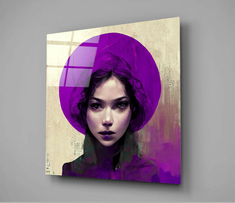 Purple Hat Glass Wall Art  || Designer Collection