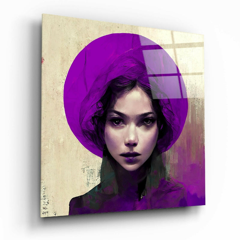 Purple Hat Glass Wall Art  || Designer Collection