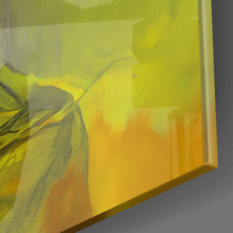 Yellow Hat Glass Wall Art  || Designer Collection