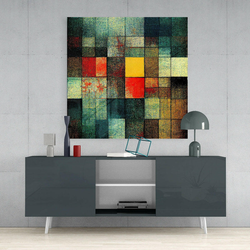 Blocks Glass Wall Art  || Designers Collection