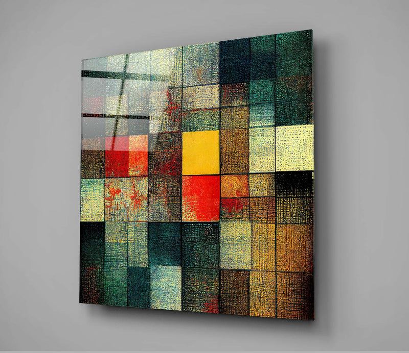 Blocks Glass Wall Art  || Designers Collection