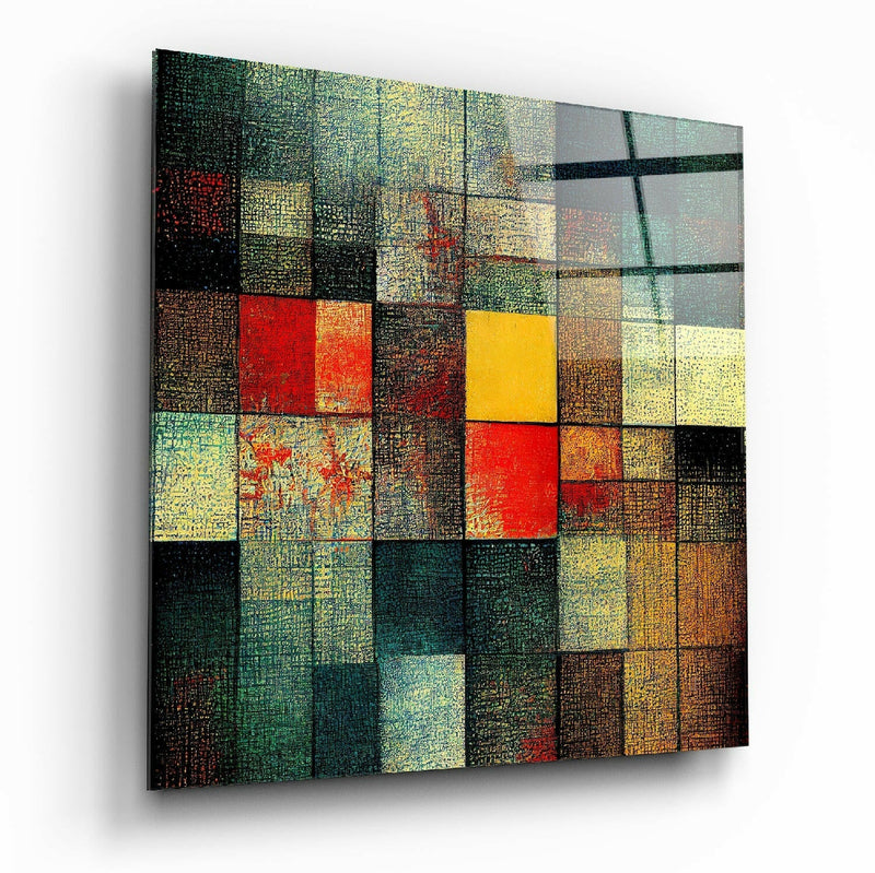 Blocks Glass Wall Art  || Designers Collection