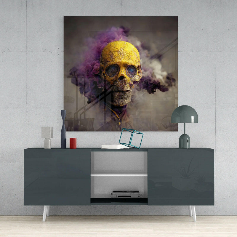 Smoky Skull Glass Wall Art  || Designer Collection