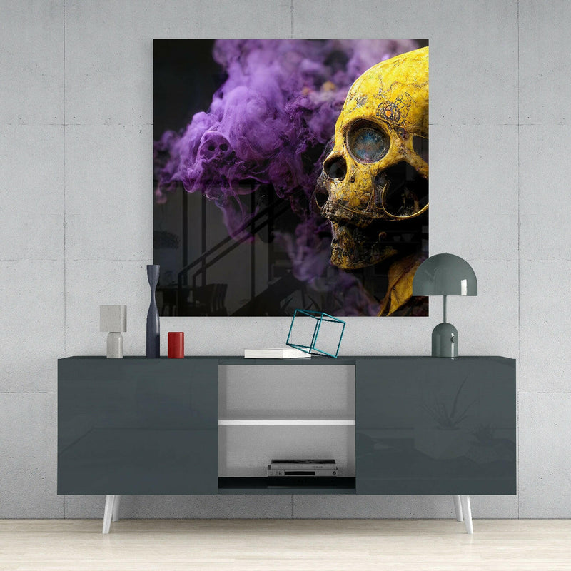Smoky Skull Glass Wall Art  || Designer Collection