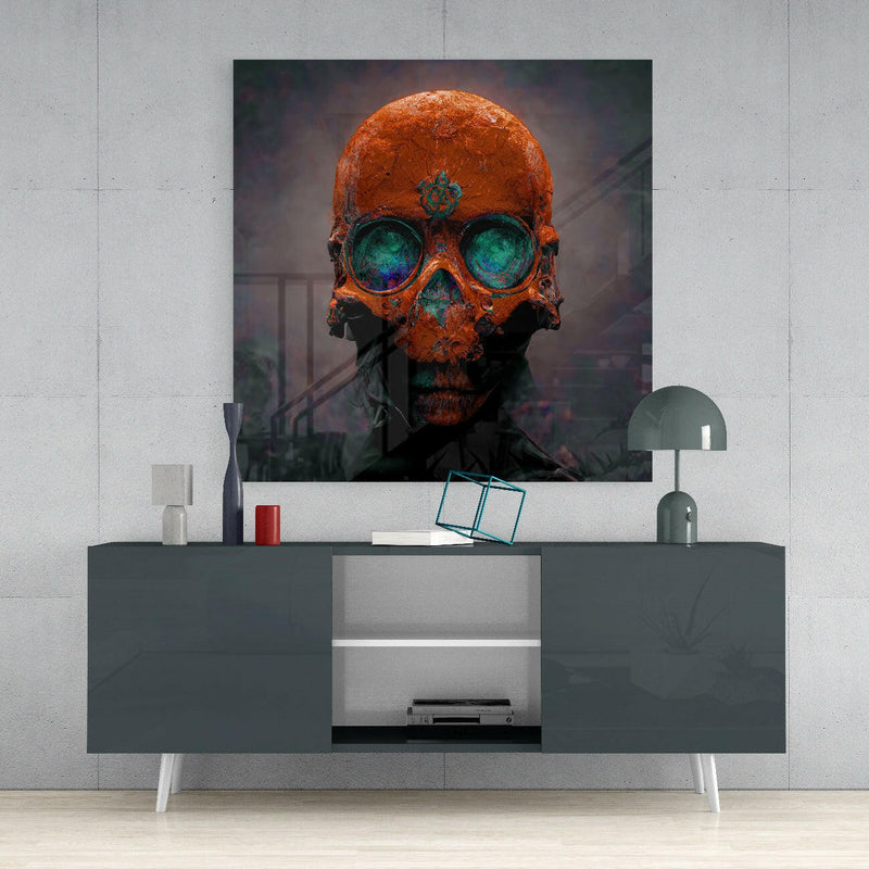 Orange Head Glass Wall Art  || Designer Collection