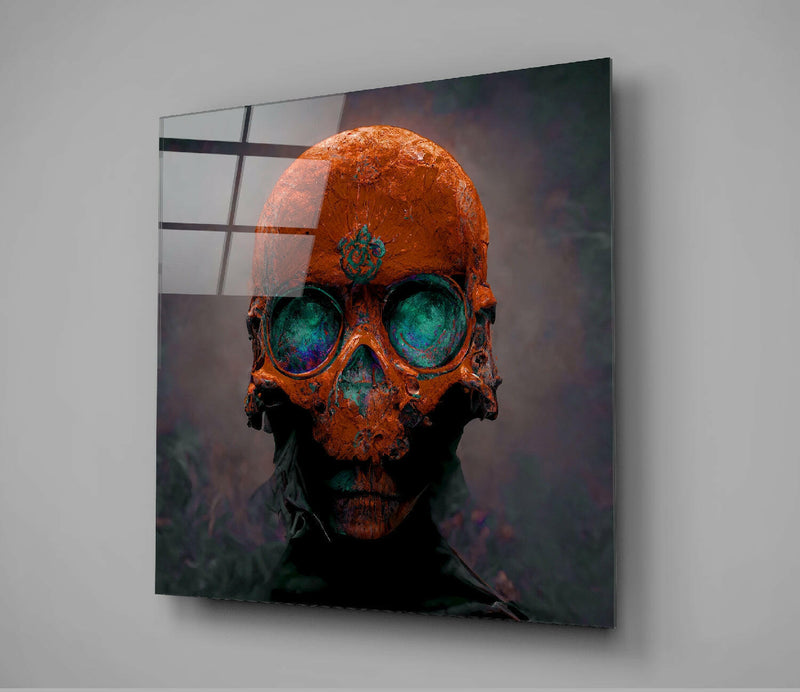 Orange Head Glass Wall Art  || Designer Collection