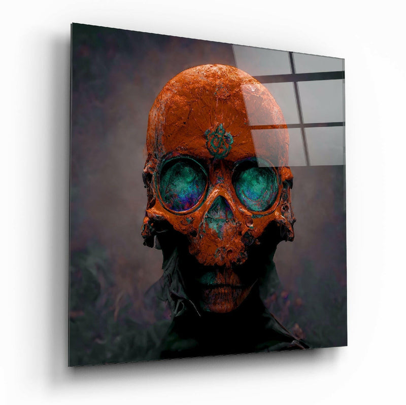 Orange Head Glass Wall Art  || Designer Collection