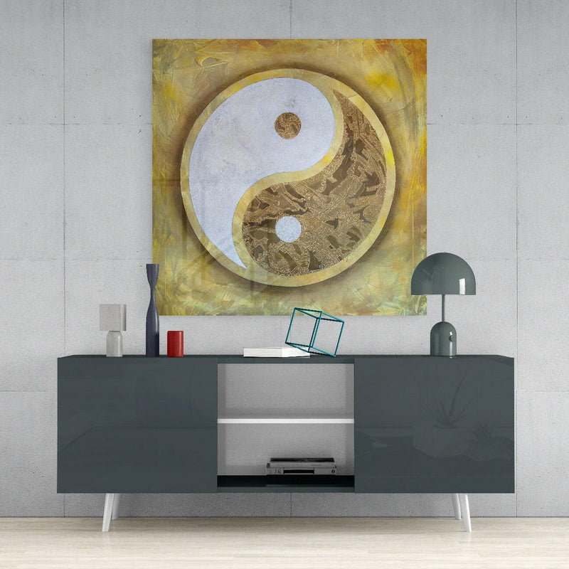 Ying Yang Glass Wall Art  || Designer Collection